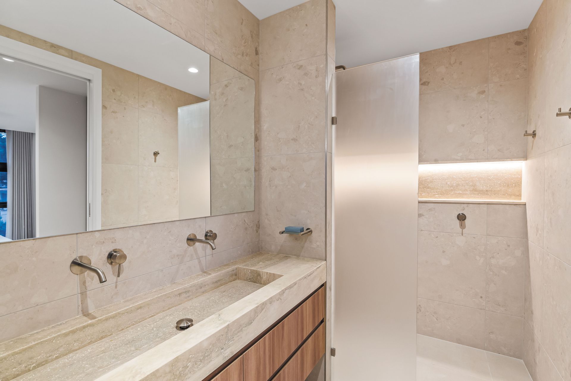 Bathroom - full view with double shower